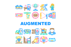 augmented reality virtual ar vr icons set vector Product Image 1