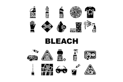 bleach clean germicide disinfect icons set vector Product Image 1