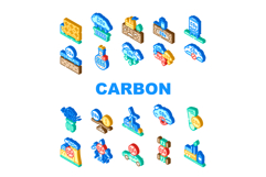 carbon capture icons set vector Product Image 1