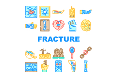 fracture break bone icons set vector Product Image 1