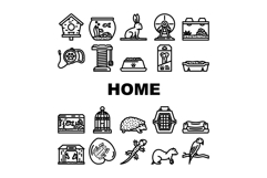 multi species home icons set vector Product Image 1