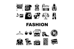 thrift driven fashion sustainable icons set vector Product Image 1