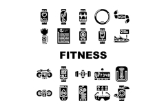 wearable fitness technology icons set vector Product Image 1