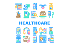 healthcare innovations icons set vector Product Image 1