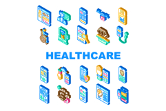 healthcare innovations icons set vector Product Image 1