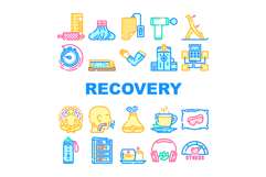 recovery wellness practices icons set vector Product Image 1