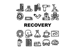 recovery wellness practices icons set vector Product Image 1