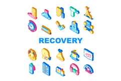 recovery wellness practices icons set vector Product Image 1