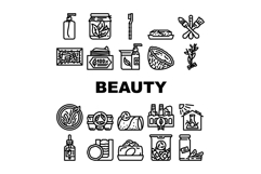sustainable beauty eco friendly icons set vector Product Image 1