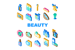 sustainable beauty eco friendly icons set vector Product Image 1