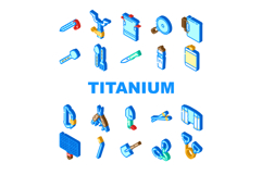 titanium accessories jewelry icons set vector Product Image 1