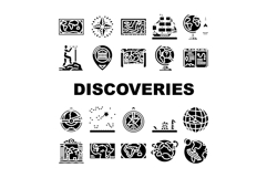 great geographical discoveries icons set vector Product Image 1