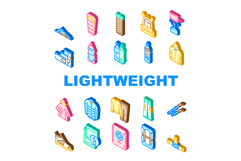 lightweight backpacking icons set vector Product Image 1