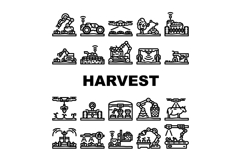 robot harvests automation icons set vector Product Image 1