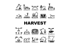 robot harvests automation icons set vector Product Image 1