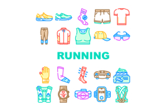 running accessories shoes icons set vector Product Image 1