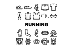 running accessories shoes icons set vector Product Image 1