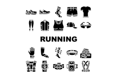running accessories shoes icons set vector Product Image 1
