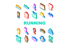 running accessories shoes icons set vector Product Image 1