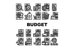 budget planning finance icons set vector Product Image 1