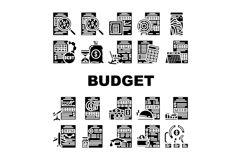 budget planning finance icons set vector Product Image 1