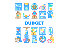 budget planning savings icons set vector Product Image 1
