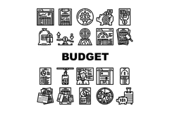 budget planning savings icons set vector Product Image 1