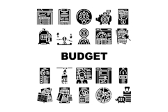 budget planning savings icons set vector Product Image 1