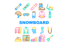 snowboard freestyle icons set vector Product Image 1