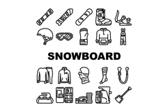 snowboard freestyle icons set vector Product Image 1