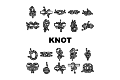 nautical knot marine ship icons set vector Product Image 1