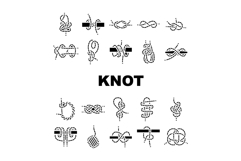 nautical knot marine ship icons set vector Product Image 1