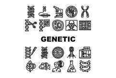 genetic engineering crispr gene icons set vector Product Image 1