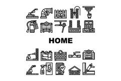 home maintenance cleaning icons set vector Product Image 1