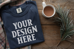 True Navy Comfort Colors 1717 Christmas Folded T-Shirt Mock Product Image 1