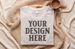 Christmas Bella Canvas 3001 White Folded Tshirt Mockup Product Image 1