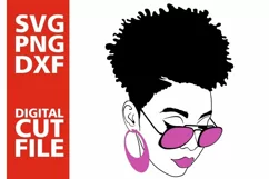 Best Seller - Black Woman with glasses svg, Natural Hair svg Product Image 2