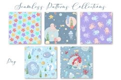 Set of seamless patterns Marine life and Mermaids Product Image 2
