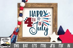 Happy 4th of July SVG Cut File - Patriotic SVG DXF EPS PNG Product Image 1