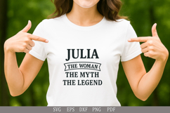 Julia Woman Myth Legend Personalized Name SVG Cut File Product Image 2