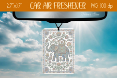 Floral folk elephant Air Freshener Car sublimating design Product Image 1