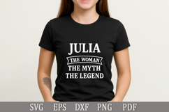 Julia Woman Myth Legend Personalized Name SVG Cut File Product Image 3