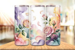 Valentine’s Day Rose &amp; Flowers Tumbler Wrap PNG Big Bundle Product Image 4