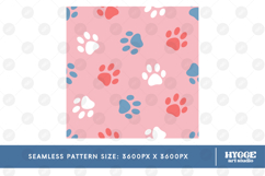 American 4th of July Cat Dog Paw Seamless Pattern PNG DTF Product Image 2