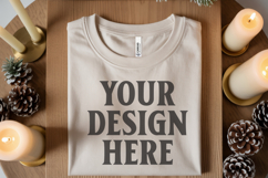 Christmas Bella Canvas 3001 White Folded Tshirt Mockup Product Image 1