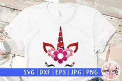 Valentine Unicorn Face - Unicorn SVG EPS DXF PNG Product Image 1