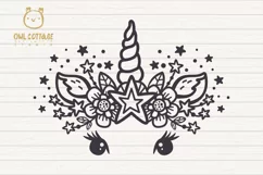 Unicorn Face Svg, Unicorn Cut File, Star Unicorn Product Image 4