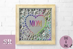 3D Floral Mom heart| Paper cutting | Mother’s Day card SVG. Product Image 2