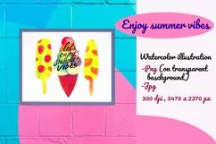 Summer vibes| Watercolor clipart PNG Product Image 2