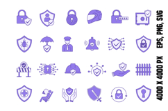 Colored Protection Icon Set Product Image 1